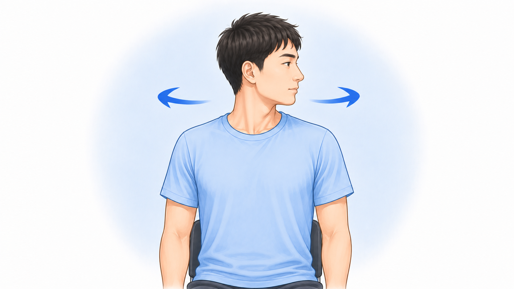 首のゆっくり振り向き